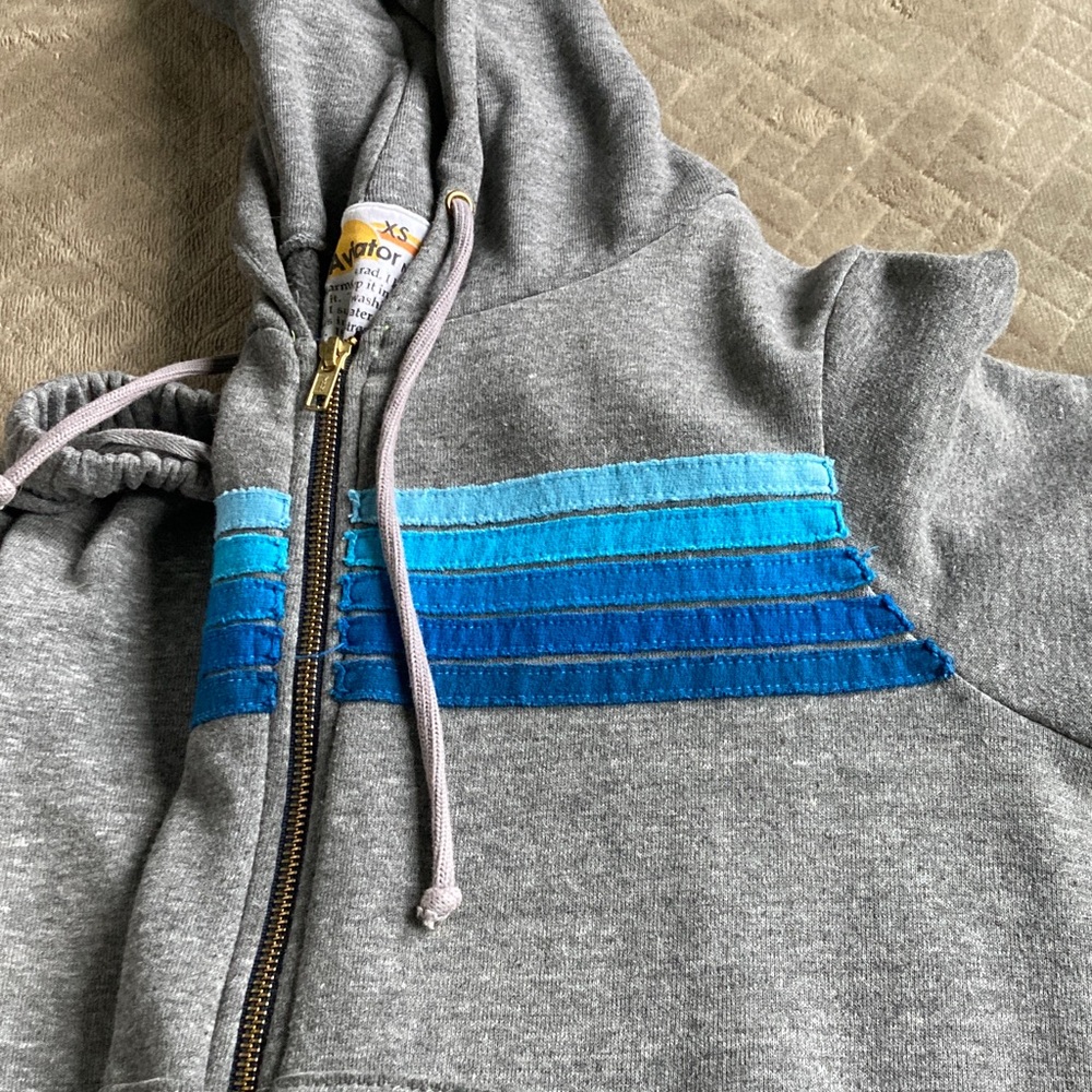 Aviator Nation Gray 5 Stripe Hoodie and Jogger Set XS - Picture 3 of 7